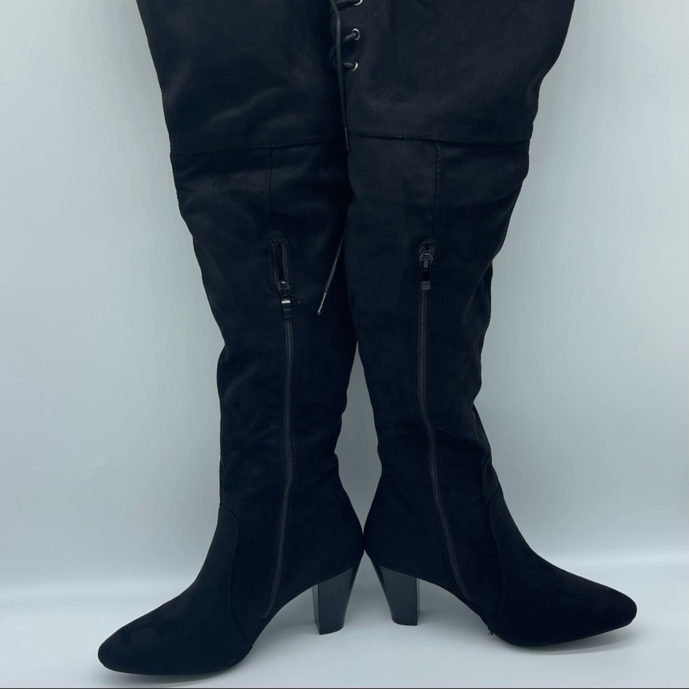 Kaptene Vanda-01 Womens Mid Heel Sueded Pointed Toe Boots